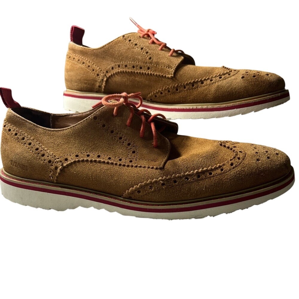 Kenneth Cole Reaction Mens Never Too Hype‎ Tan Suede Wingtip Oxford Shoes 12 MED